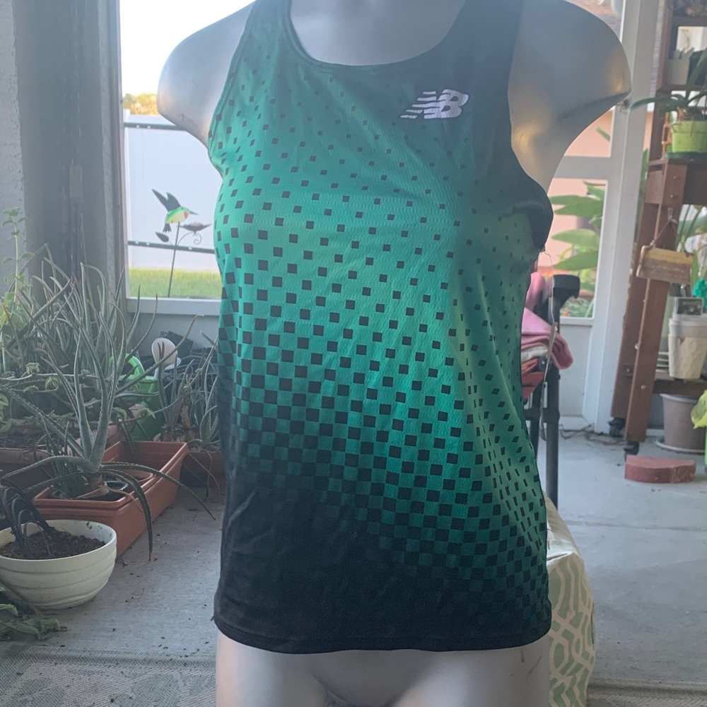 New Balance Women's Green and Black singlet